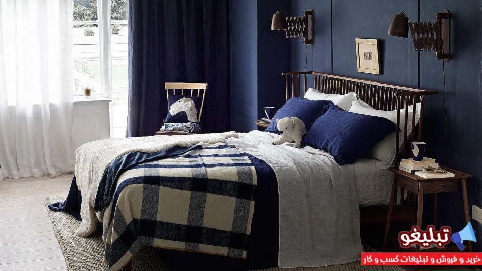 بهترین رنگ برای اتاق خواب: آبی تیره